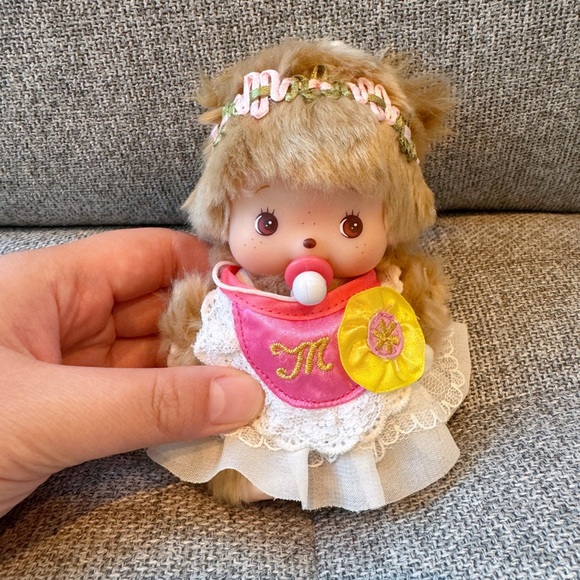 Adorable Brown Stuffed Animal with Pink and Yellow Accents - Picture 1 of 7